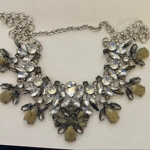 Chic Silver and Gray Crystal Necklace